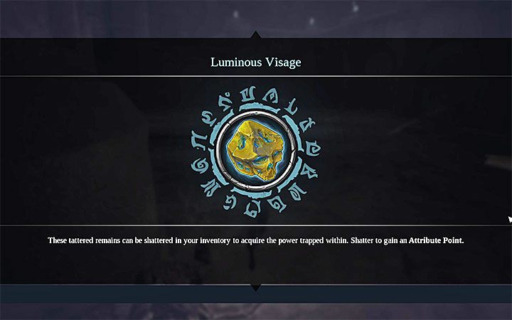 Luminous Visage sind einzigartige Gegenstände, die bei der Erkundung der Spielwelt gefunden werden können - Charakterentwicklung in Darksiders 3 - Spielgrundlagen - Darksiders 3-Handbuch