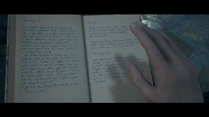 Sie finden das Tagebuch auf dem Schreibtisch im Schlafzimmer des Soldaten - Secrets | Der dunkle Bilder-Mann von Medan-Führer - Geheimnisse - Der dunkle Bilder-Mann von Medan-Führer