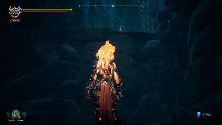 Benutze die Flammenhöhle, um auf den Felsenboden zu springen - Forgotten Lake | Komplettlösung für Darksiders 3 - Komplettlösung - Darksiders 3 - Anleitung