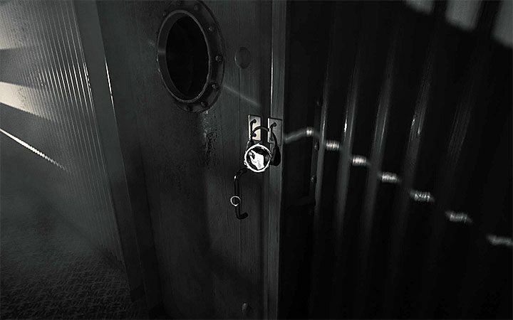 Kurz nachdem Sie das zweite Rätsel mit dem Projektor gelöst haben, stoßen Sie auf die verschlossene Tür mit einem Schloss Ebenen der Angst 2 Rätsellösungen - Akt 2 - Die Jagd - Ebenen der Angst 2 Anleitung