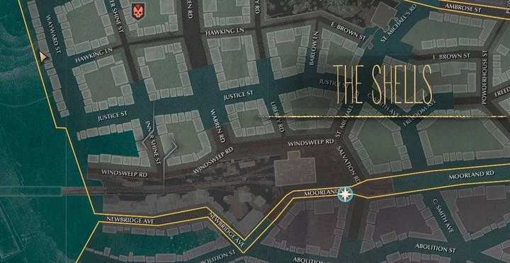 Gehen Sie zur Inner Shine Street zwischen der Windsweep Road und der Justice Street - Assigned Reading | Walkthrough zu The Sinking City - Seitenkoffer - The Sinking City Guide