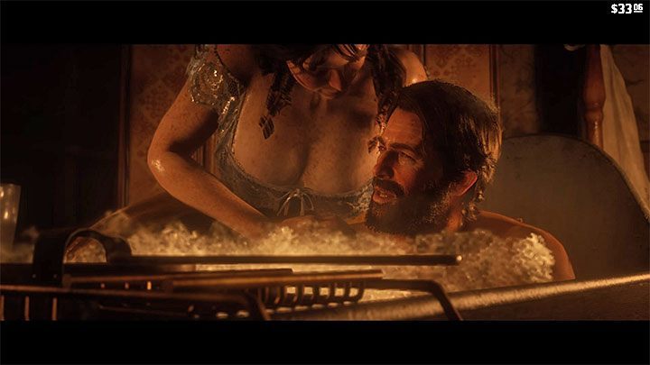 Während eines Bades können Sie eine Frau, die in einem Hotel arbeitet, bitten, Morgan zu putzen - Wie bade ich in RDR2? - FAQ - Red Dead Redemption 2 Anleitung