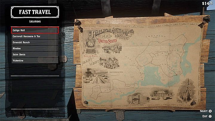 Von nun an kannst du die Karte verwenden, um schnell aus dem Bandenversteck zu reisen - Wie nutze ich das schnelle Reisen in Red Dead Redemption 2? - FAQ - Red Dead Redemption 2 Anleitung
