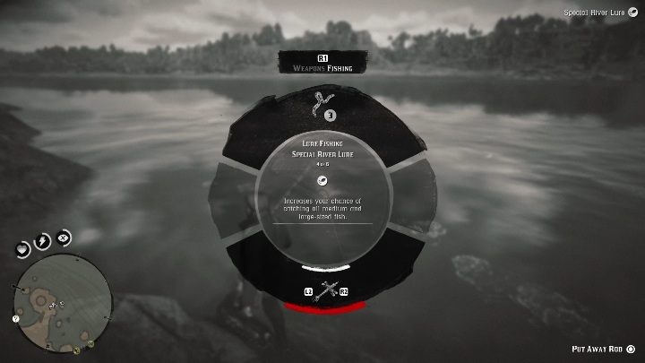 Um den legendären schwarzen Stör zu fangen, müssen Sie den Special Lake Lure - Legendary Sturgeon Fisch im RDR2 - Legendary Fish - Red Dead Redemption 2 Guide verwenden