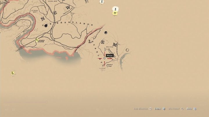 Die zweite Karte befindet sich im Süden, westlich von Saint Denis - Die Schatzsuche auf der Giftstraße in Red Dead Redemption 2 - Geheimnisse und Sammlerstücke - Red Dead Redemption 2 Guide