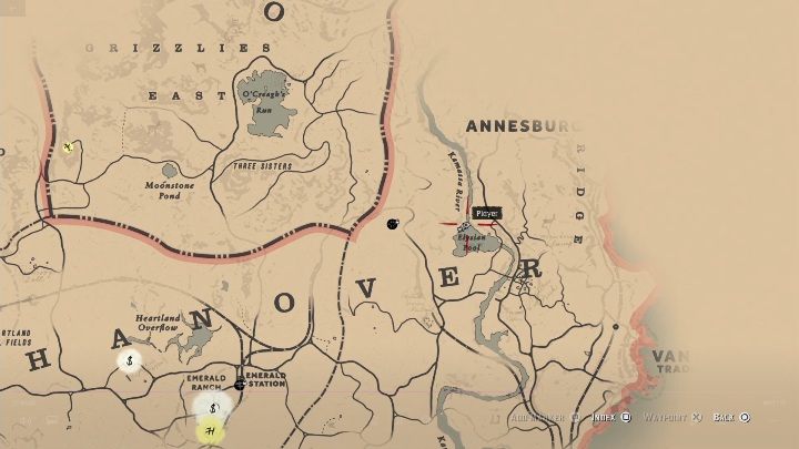 Der Schatz ist in einer Höhle in der Region Annesburg versteckt - The Poisonous Trail Treasure Hunt in Red Dead Redemption 2 - Geheimnisse und Sammlerstücke - Red Dead Redemption 2 Guide