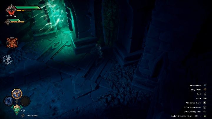Der zweite Kristallschlüssel befindet sich in dem Raum, der sich hinter dem Portal befindet, das sich auf der rechten Seite des Standorts befindet. - Rätsel - Darksiders Genesis Guide