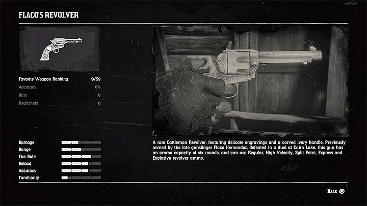 Leiche von Flacos durchsuchen - Sie finden Flacos Revolver, eine einzigartige Waffe - Der Edelste des Mannes und eine Frau | Nebenaufgaben in RDR2 - Nebenaufgaben - Red Dead Redemption 2 Guide
