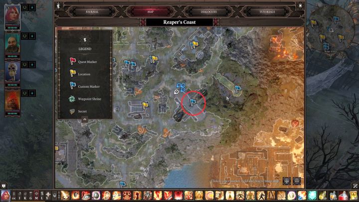 Die Position der Truhe auf der Karte. - Reapers Coast Puzzles | Rätsel und Geheimnisse - Rätsel und Geheimnisse - Divinity: Original Sin II Game Guide