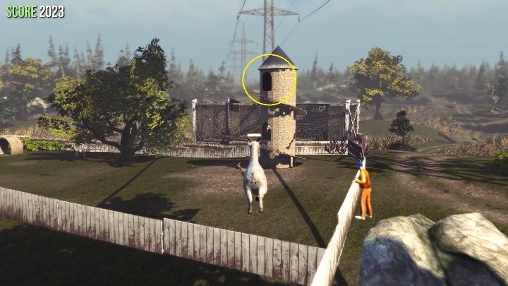 Um dorthin zu gelangen, müssen Sie auf die Spitze eines kleinen Schlosses klettern - Ziegenstatuen in Goat Simulator - Grundlagen - Goat Simulator Guide