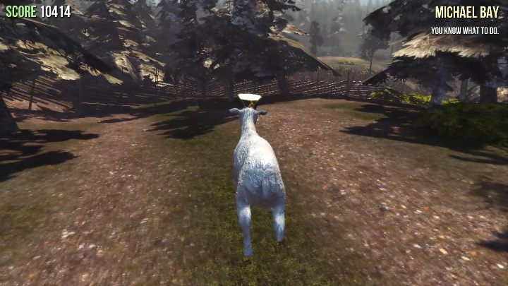Es gibt einen Mähdrescher auf dem Feld und eine Statue dahinter - Ziegenstatuen in Goat Simulator - Grundlagen - Goat Simulator Guide