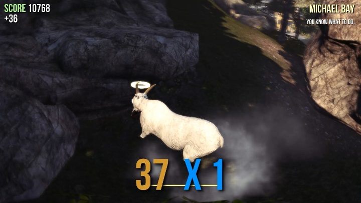 Es gibt einen Felsen in den Bergen und eine Statue liegt dahinter - Ziegenstatuen in Goat Simulator - Grundlagen - Goat Simulator Guide