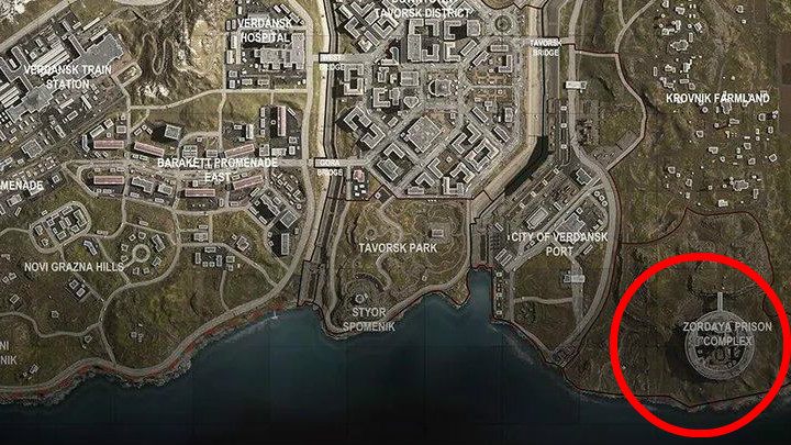 Versuchen Sie bei der Landung im Zordaya Prison Complex, auf einen der Wachtürme zu zielen - Warzone: Beste Landeplätze - Grundlagen - Warzone Guide