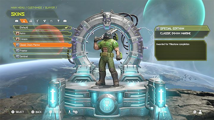 Neue Rüstungen sind im Hauptmenü verfügbar - Doom Eternal: Aussehen des Helden - wie kann man das ändern? - Kampagne - Doom Eternal Guide