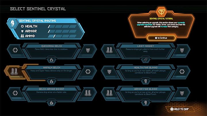 Jeder Sentinel-Kristall ist ein Wegwerfgegenstand - Doom Eternal: Heros-Statistiken - wie kann man sie erhöhen? - Charakterentwicklung - Doom Eternal Guide