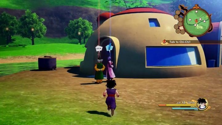 Um diese Mission zu starten, musst du zu Gokus Haus - Vertrautes Gesicht | gehen Nebenmission im DBZ Kakarot - Angriff der Saiyajins - Dragon Ball Z Kakarot Guide