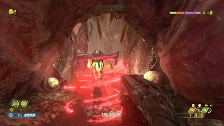 Schwingen Sie nach dem Kampf auf der Stange, um in Richtung Tunnel zu springen - Doom Eternal: Super Gore Nest-Komplettlösung - Level-Komplettlösung - Doom Eternal Guide