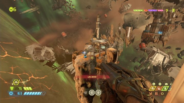 Sie müssen auf ein paar schwebende Felsen springen, um zu dieser Sentinel-Batterie zu gelangen - Doom Eternal: Mars Core Geheimnisse Karten und Ort - Sammlerstücke und Geheimnisse - Doom Eternal Guide