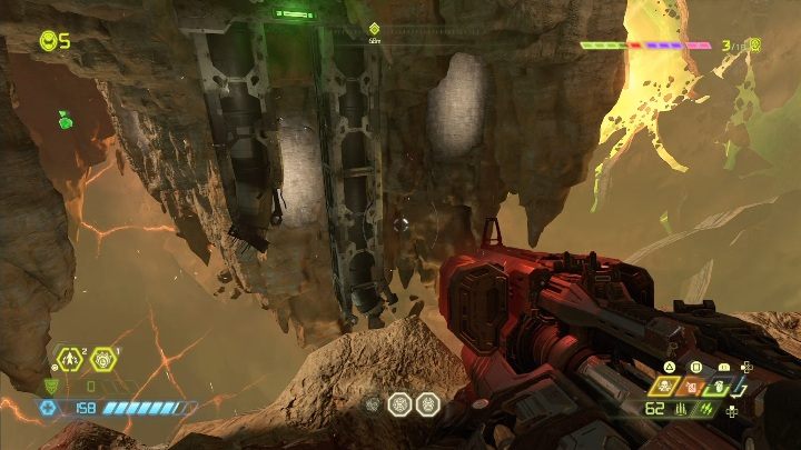 Sobald Sie die schwebenden Felsen überquert haben, erreichen Sie eine stabile Plattform - Doom Eternal: Mars Core Geheimnisse Karten und Ort - Sammlerstücke und Geheimnisse - Doom Eternal Guide