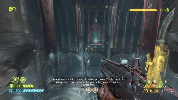 Sie können dieses Geheimnis erreichen, indem Sie von einem Balkon springen - Doom Eternal: Sentinel Prime Geheimnisse Karten und Ort - Sammlerstücke und Geheimnisse - Doom Eternal Guide