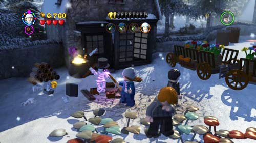 Nachdem Sie den WL-Zauber auf den Käfig neben dem Kessel angewendet haben, erhalten Sie Steine, mit denen Sie ein tanzendes Skelett bauen können - Harry Potter Jahre 5-7: Dumbledores Army (1) - Komplettlösung - Jahr 5 - LEGO Harry Potter Jahre 5 -7 Anleitung