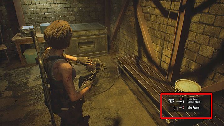 Mit dem MGL Grenade Launcher können Sie den Munitionstyp ändern - Sie können zwischen Flammenrunden, Sprengrunden, Säurerunden oder Minenrunden - Resident Evil 3 Guide wählen