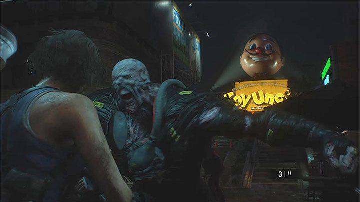 Nemesis ist ein sehr vielseitiger Gegner und zeichnet sich sowohl im Nah- als auch im Fernkampf aus - Resident Evil 3: Nemesis - der Hauptboss, Feind - Grundlagen - Resident Evil 3 Guide