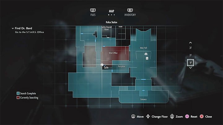 Der Safe und die Tasche befinden sich im West Office im Erdgeschoss der Polizeistation - Resident Evil 3: Geheimnisse der Polizeistation, Sammlerstücke - Sammlerstücke und Geheimnisse - Resident Evil 3 Guide