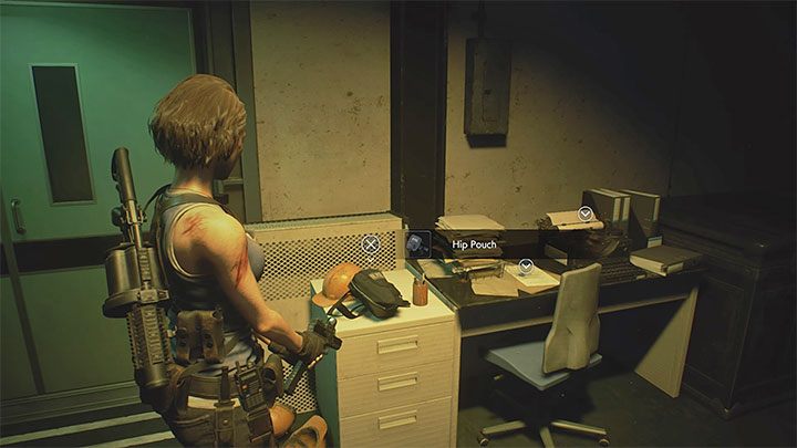 Die Tasche befindet sich im Büroraum in einem unterirdischen Bunker - Resident Evil 3: Geheimnisse, Sammlerstücke - Sammlerstücke und Geheimnisse - Resident Evil 3 Guide