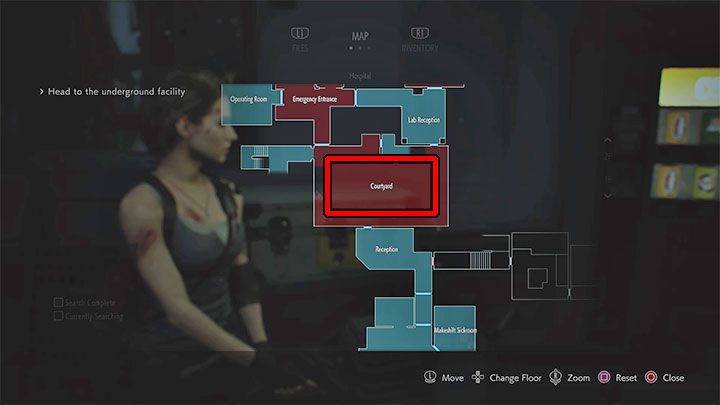 Wenn Sie die Lobby betreten, spricht Jill mit Tyrell - Resident Evil 3: Krankenhaus - Jill - Komplettlösung - Story - Komplettlösung - Resident Evil 3 - Leitfaden