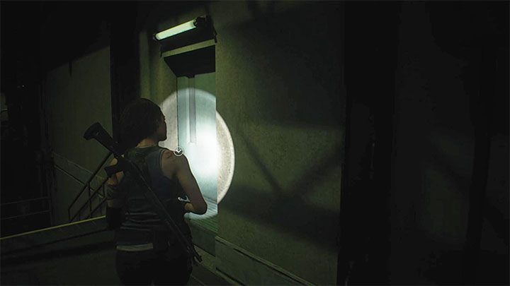 Sie müssen sich jetzt umdrehen und zum östlichen Ende des Lagers zurückkehren, wo Sie die Treppe benutzt haben - Resident Evil 3: Walkthrough für unterirdische Lagerung - Walkthrough für Story - Resident Evil 3-Leitfaden