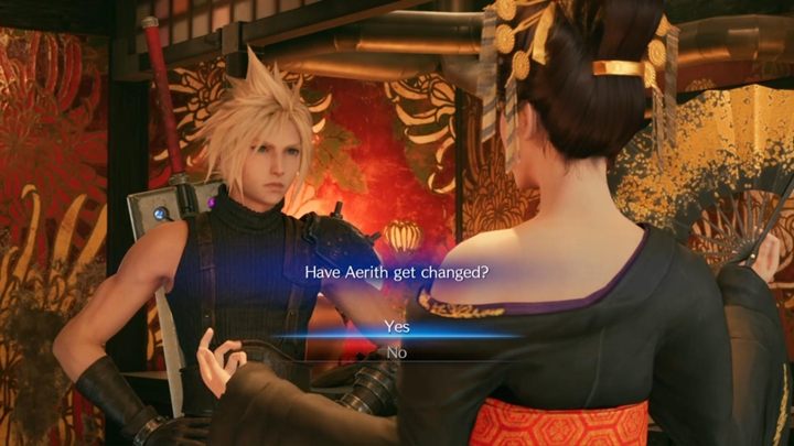 Gehen Sie zurück zu Frau M, und sie wird anbieten, sich um Aeriths Vorbereitung zu kümmern - Final Fantasy 7 Remake: Die Stadt, die niemals schläft, Komplettlösung - Kapitel - Final Fantasy 7 Remake Guide