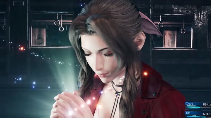 Aerith arbeitet als Händler im Slumviertel von Midgars - Final Fantasy 7 Remake: Alle Charaktere spielbar - Team - Final Fantasy 7 Remake Guide