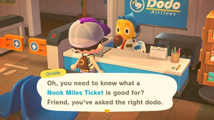 Um zu einer einsamen Insel zu fliegen, müssen Sie zuerst ein Nook Miles Ticket kaufen - Sie können es am Geldautomaten von ABD Services erhalten - Animal Crossing: Wüsteninseln, Reisen - Grundlagen - Animal Crossing New Horizons Guide