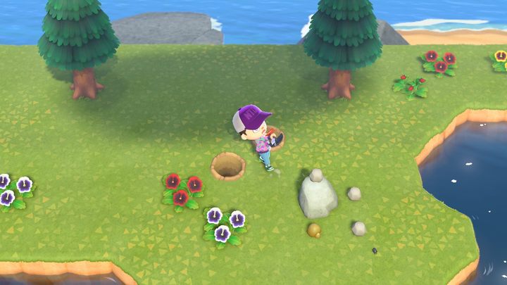 Hier ist eine der richtigen Möglichkeiten, um Steine ​​und Felsen mit einer Schaufel zu treffen. - Animal Crossing: Einfache Glocken - wie schnell Geld verdienen? - Spielmechanik - Animal Crossing New Horizons Guide