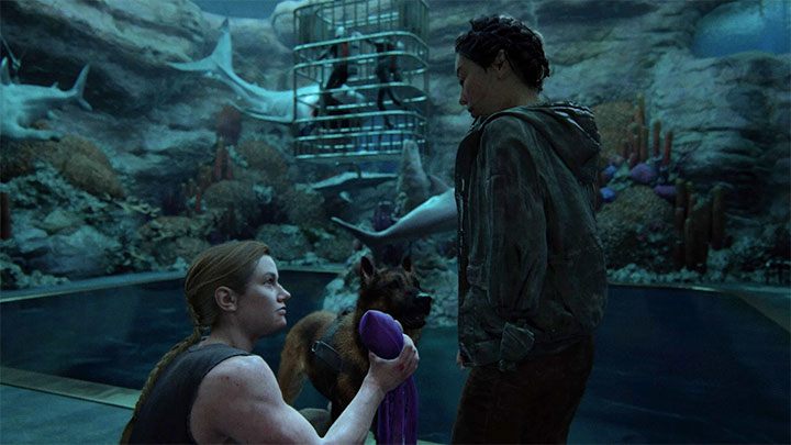 Eine weitere Gelegenheit, mit Alice zu spielen, erscheint im Aquarium (während der Suche nach Lev) - Der letzte von uns 2: Leitfaden für Hunde - Grundlagen - Der letzte von uns 2