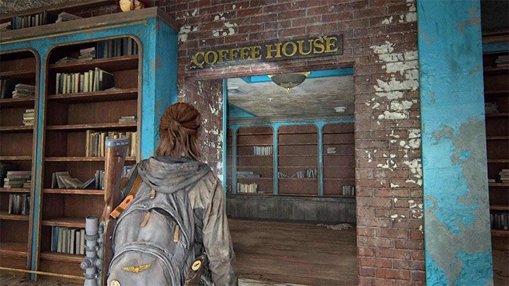 In der Buchhandlung finden Sie eine Passage zum Coffee House Cafe - The Last of Us 2: Schalldämpfer - wie kommt man dazu? - Kampf - Der Letzte von uns 2 Leitfaden