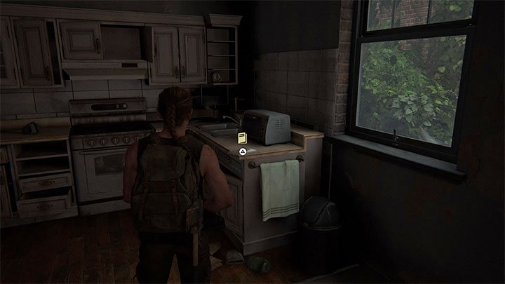 Das Handbuch befindet sich auf der Küchentheke - The Last of Us 2: Trainingshandbücher, passive Fähigkeiten - Charakterentwicklung und Ausrüstungs-Upgrades - The Last of Us 2 Guide
