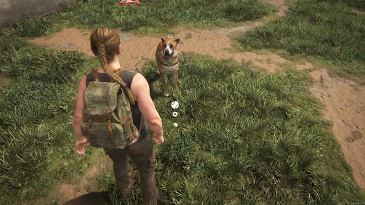Hier gibt es einige interaktive Szenen, in denen Sie beispielsweise mit einem Hund spielen können - The Last of Us 2: Das Stadion, Seattle Tag 1 Abby Walkthrough - Seattle Tag 1 - Abby - The Last of Us 2 Guide