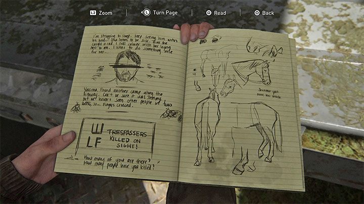 Schimmer ist der Name eines Pferdes von Ellie - The Last of Us 2: Ostereier auf Ellie-Bühnen - Ostereier und Kuriositäten und - The Last of Us 2 Guide