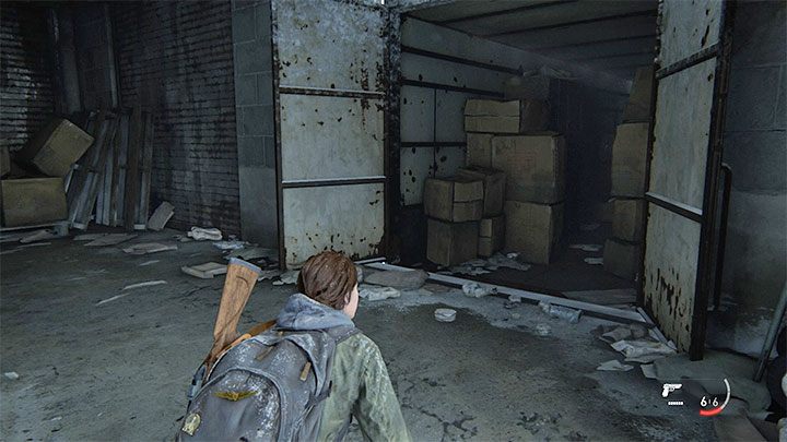 Überprüfen Sie nach dem Eliminieren des Monsters den auf dem Bild gezeigten Behälter - The Last of Us 2: Patrol - Sammlerstücke, Artefakte, Münzen - Jackson - The Last of Us 2 Guide