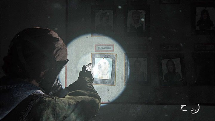 Finden Sie die Tafel im selben Raum mit Bildern von Mitarbeitern des Monats - The Last of Us 2: Safes-Kombinationen - Jackson - Safes - The Last of Us 2 Guide