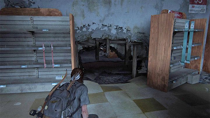 Das Bild zeigt ein Loch in der Wand - The Last of Us 2: Sichere Kombinationen - Seattle, Tag 2 Ellie - Safes - The Last of Us 2 Guide