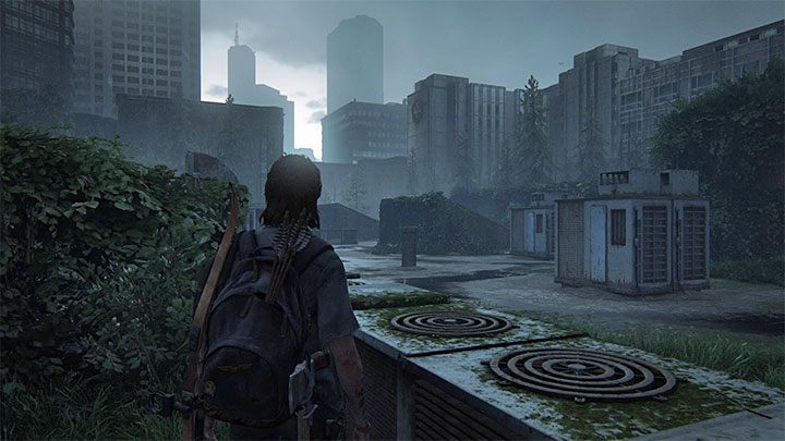 Sie finden den Safe kurz nach Erreichen des auf dem Bild gezeigten Daches - The Last of Us 2: Sichere Kombinationen - Seattle, Tag 2 Ellie - Safes - The Last of Us 2 Guide