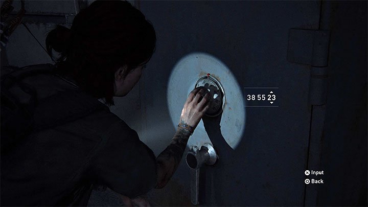 Der Safe befindet sich in einem unbeleuchteten Raum - The Last of Us 2: Sichere Kombinationen - Seattle, Tag 2 Ellie - Safes - The Last of Us 2 Guide