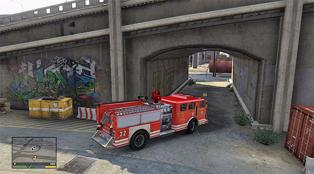 Der Ort, an dem das Feuerwehrauto versteckt werden soll - GTA 5: Feuerwehrauto - Mission Walkthrough - Hauptmissionen - GTA 5 Guide
