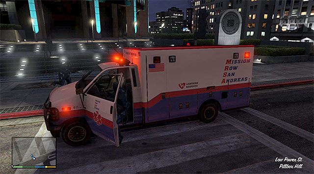 Steigen Sie in den Krankenwagen und fahren Sie vom Wolkenkratzer weg - GTA 5: The Bureau Raid, Variante Roof Entry - Mission Walkthrough - Hauptmissionen - GTA 5 Guide
