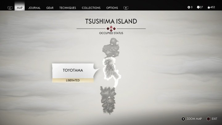 Die Karte in Ghost of Tsushima ist in drei Teile unterteilt: Ghost of Tsushima: Welterkundung - Grundlagen - Ghost of Tsushima Guide, Walkthrough