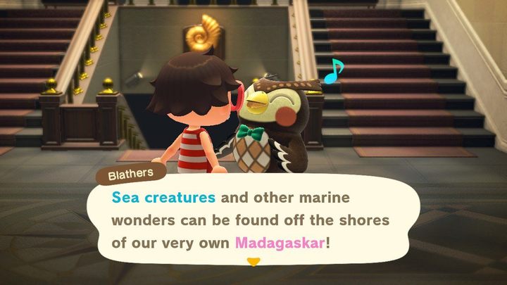 Blathers akzeptieren gerne alle Meerestiere, die Sie ihm bringen. - Animal Crossing: Meerestiere - wie fangen? - Gegenstände - Animal Crossing New Horizons Guide