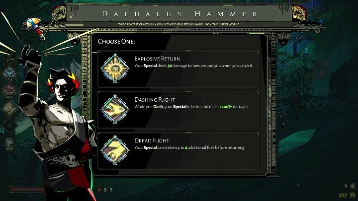 Hammerverbesserungen hängen von der Waffe ab, die Sie einsetzen - Hades: Daedalus Hammer - Auszeichnungen und Verbesserungen - Hades Guide